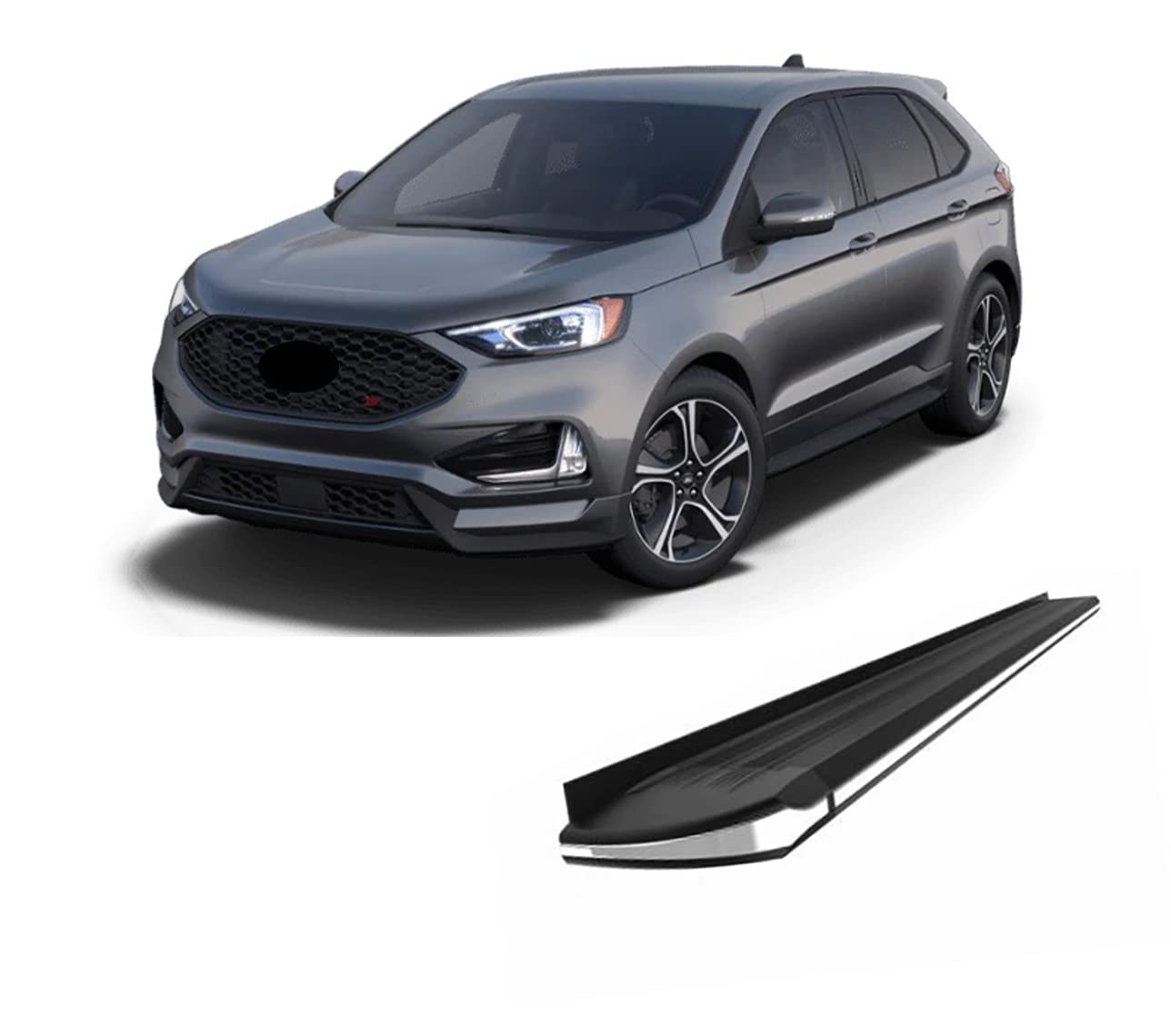 Black Aluminum Black Horse Exceed Running Boards Compatible with 2015-2022 Ford Edge All