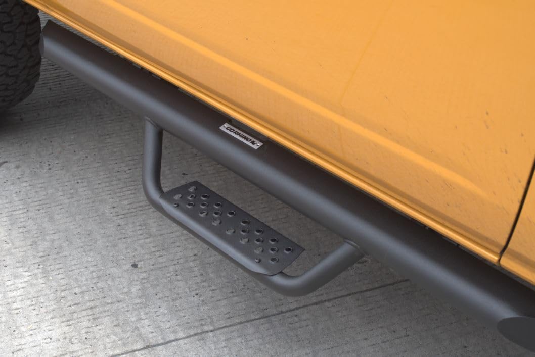 Dominator Xtreme D2 Sidestep & Brackets Go Rhino | Mild Steel, Textured Black | D224131T | Fits 2021-2024 Ford Bronco 2-Door (Excludes Bronco Sport)