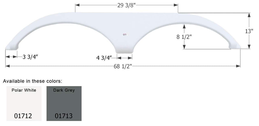 Fender Skirt ICON, Tandem, Pilgrim, FS1712, Polar White