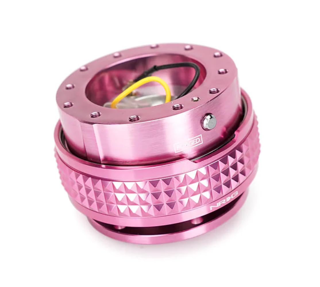 NRG Innovations Gen 2.1 NRG-SRK-210PK-PK Race Steering Wheel Quick Release Kit Adapter, Pink Body/Pink Pyramid Ring