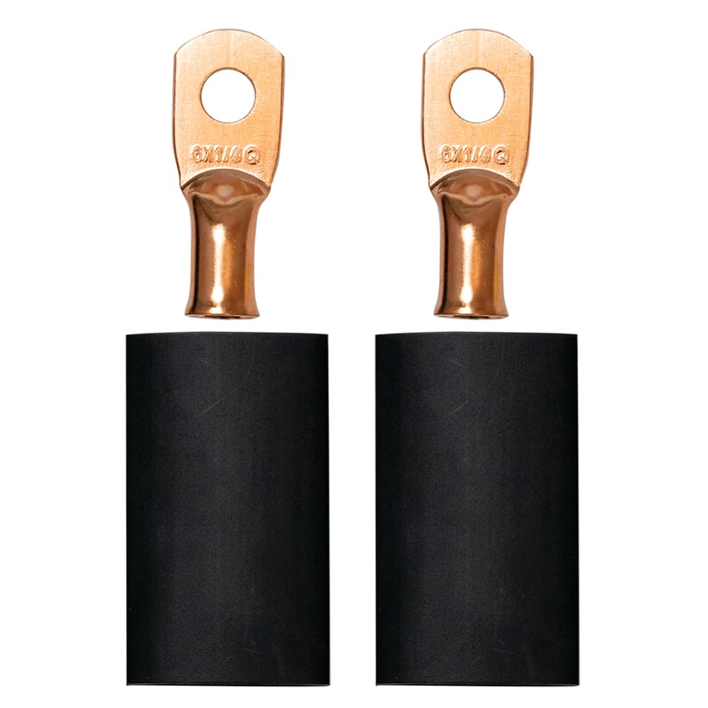 Battery Cable Terminal Kit Moroso 74161 for Crimp/Solder, 6 Ga Wire, 1/4 Diameter Stud, Pack of 2