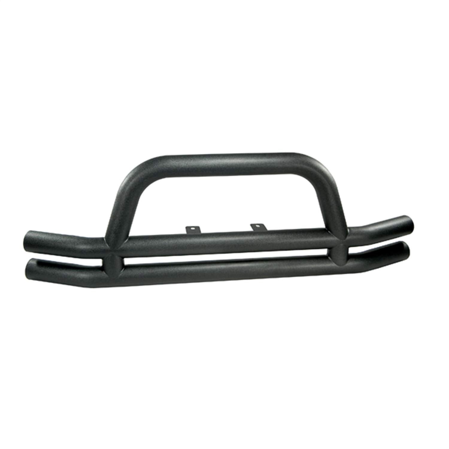 Rugged Ridge Front Dual Tube Bumper | Mid-Width w/Hoop, Steel, Textured Black | 11561.01 | Fits 1976-1986 Jeep CJ; 1987-2006 Jeep Wrangler YJ/TJ