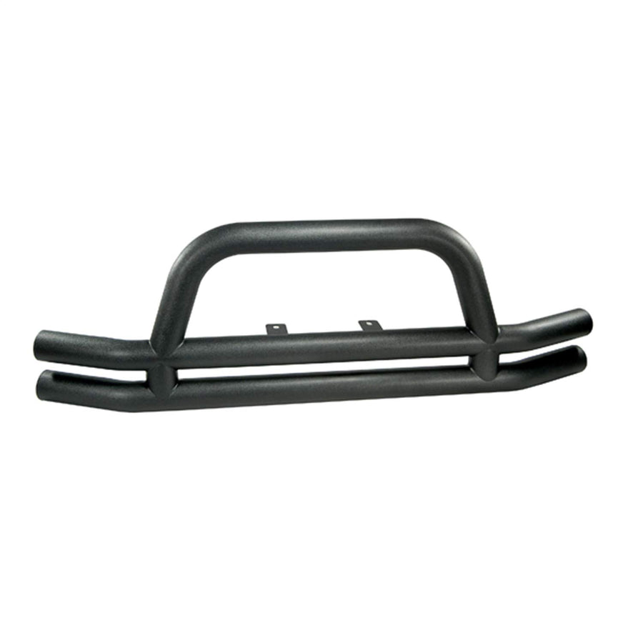 Rugged Ridge Front Dual Tube Bumper | Mid-Width w/Hoop, Steel, Textured Black | 11561.01 | Fits 1976-1986 Jeep CJ; 1987-2006 Jeep Wrangler YJ/TJ