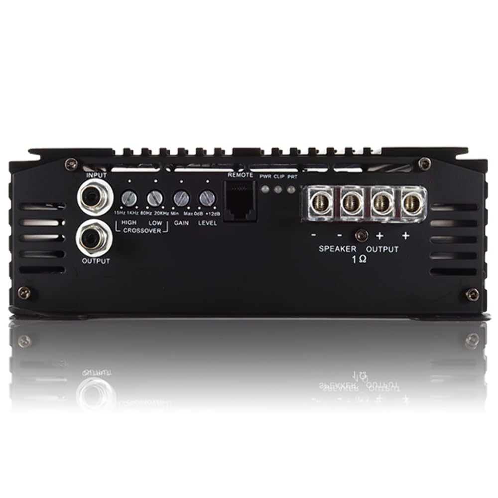 Full Range Sundown Audio Class D Monoblock Amplifier - 1000W/600W RMS 1-Ohm Stable Digital Car Audio Amp with Variable Filters, Bass Boost, Clipping Remote, 4-Way Protection (SFB-600D)