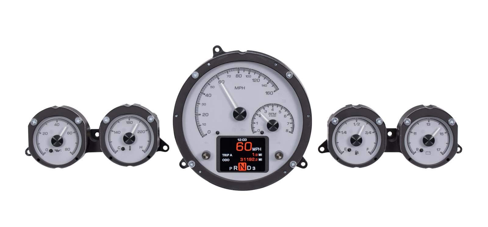 Dakota Digital 59 Chevy Impala 60 El Camino Custom Gauges Silver Alloy HDX-59C-IMP-S