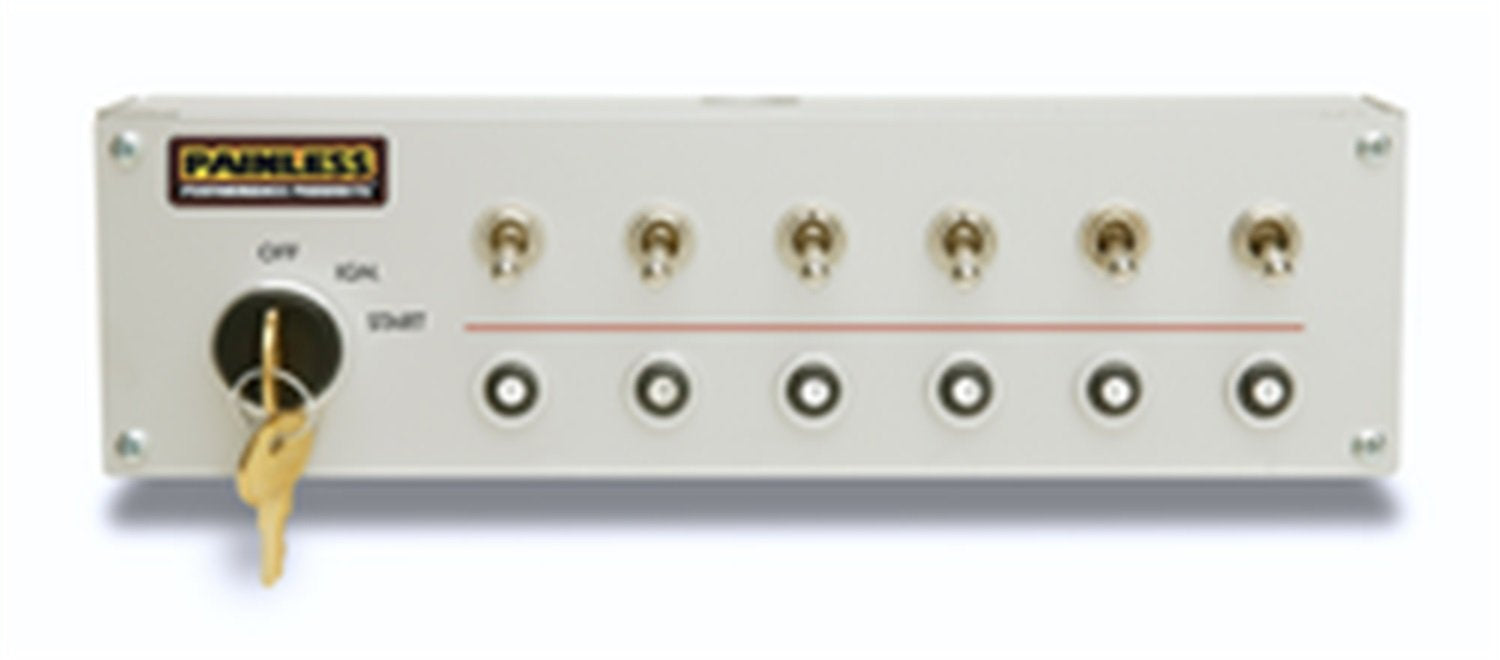 Dash Mounted Painless Performance 50332 Off-Road Toggle Switch Panel with Keyed Ignition, 6-Switch