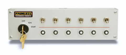 Dash Mounted Painless Performance 50332 Off-Road Toggle Switch Panel with Keyed Ignition, 6-Switch