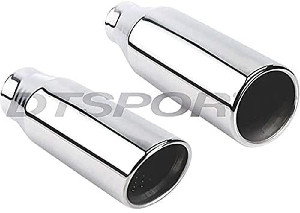 Dt-24012rac Different Trends 12in Suv Resonated Angle Ss Exhaust Tip 2.25in Id / 4.00in Od