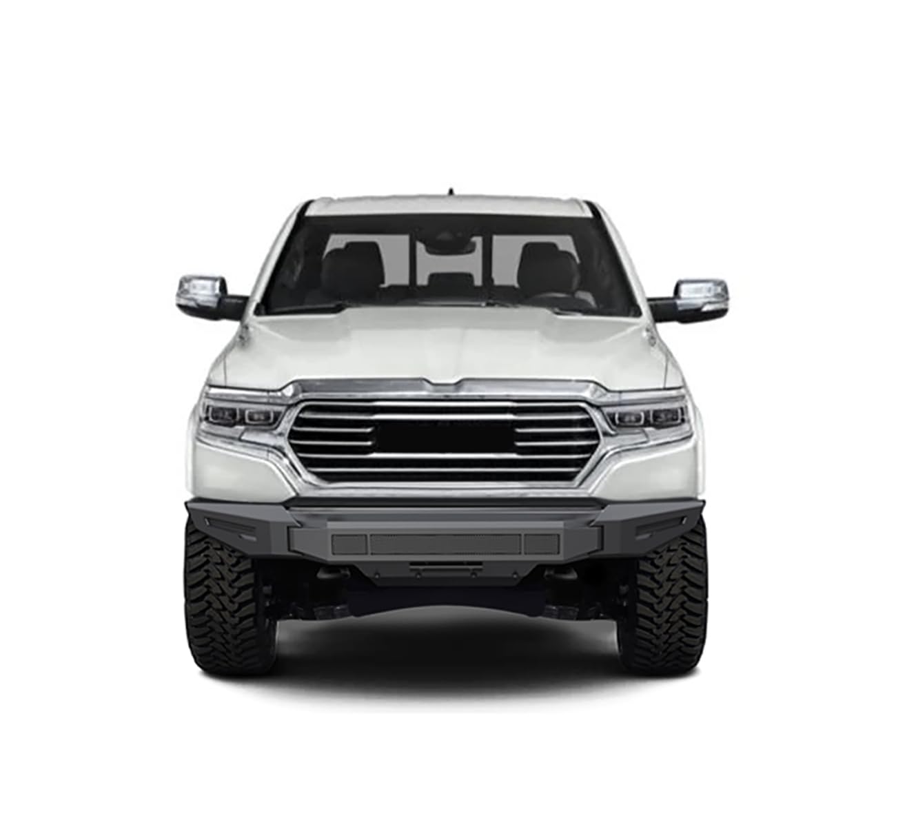 Heavy Duty Black Horse Armour II Modular Front Bumper Matte Black Compatible with 2019-2024 Ram 1500 (Excl. Rebel&TRX Trim,19-23 Ram 1500 Classic and 20-22 Ram 1500 Diesel Models)-AFB-RA20-BU