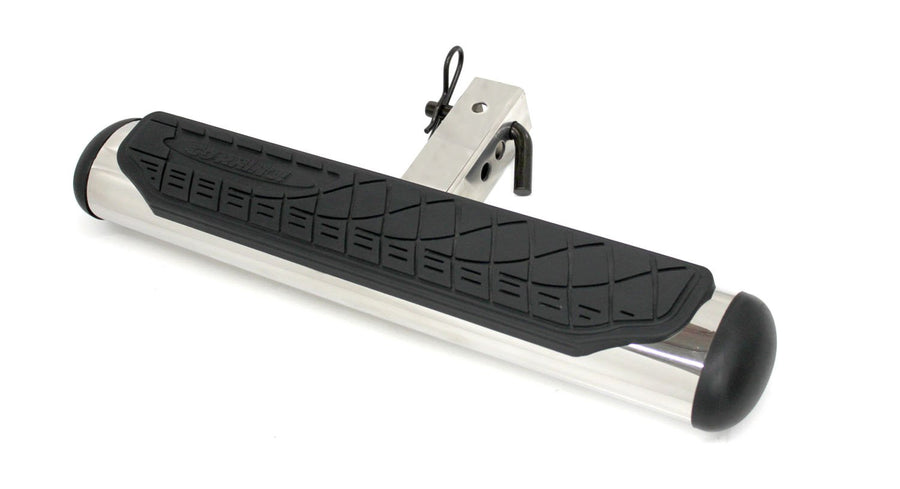 4" Oval Hitch Step Go Rhino | 24" Polished Stainless Steel | 460PS | Fits 2" Receivers