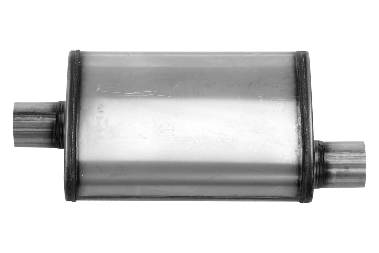 SA1226 Muffler - Cherry Bomb Reversible Salute Oval Body - H4" X W9" X L14" 20" OAL 2-1/2" O/C Muffler - Cherry Bomb Salute