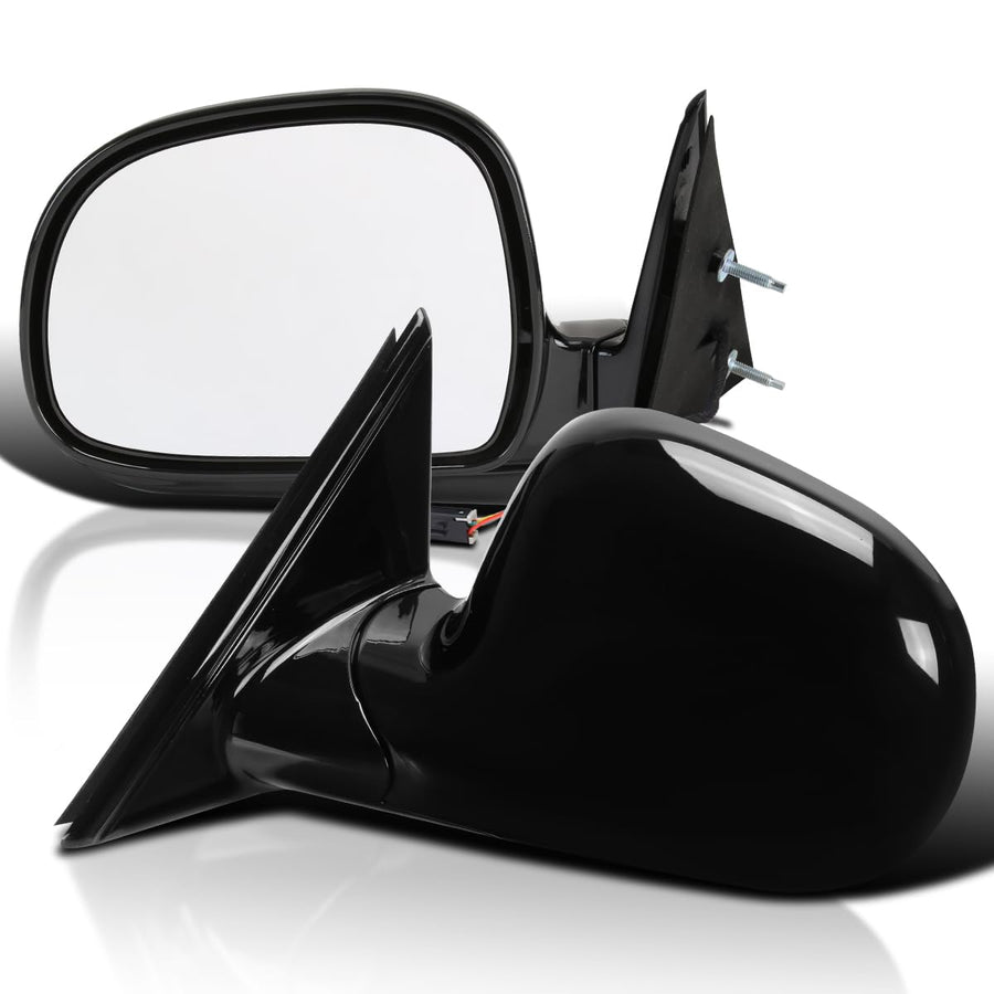 Power Side Mirrors Spec-D Tuning Glossy Black Compatible with 1994-2001 Chevy S10, Left+Right Pair