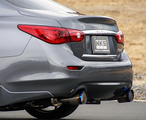 Cat back HKS 32009-KN001 Exhaust (Infiniti Q50 Hybrid Vq37 Dual Hi-Power Titanium Tip), 1 Pack