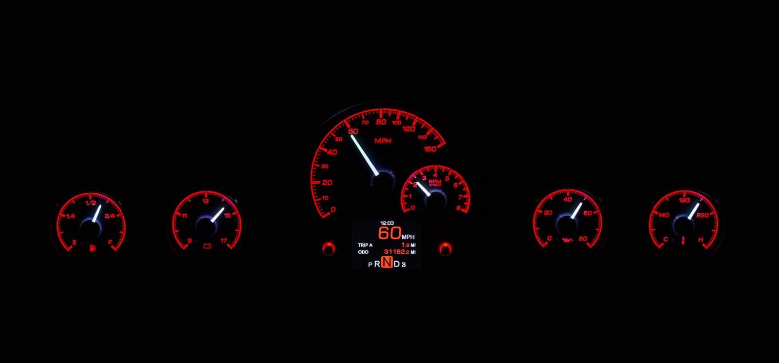 Dakota Digital 59 Chevy Impala 60 El Camino Custom Gauges Silver Alloy HDX-59C-IMP-S