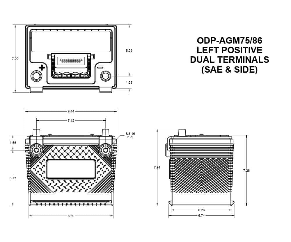 Performance Series Odyssey Battery ODP-AGM7586 AGM Battery