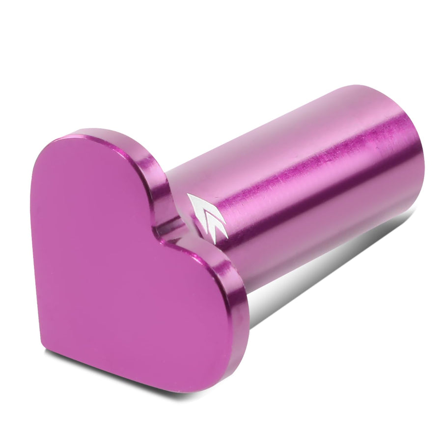 NRG Innovations 6061 Aluminum NRG-DB-H002PP Heart E-Brake Drift Button, Hand Brake Lever Button Compatible with 1986 Toyota, Subaru WRX/STI, BRZ, Mazda Miata/RX-7, Purple