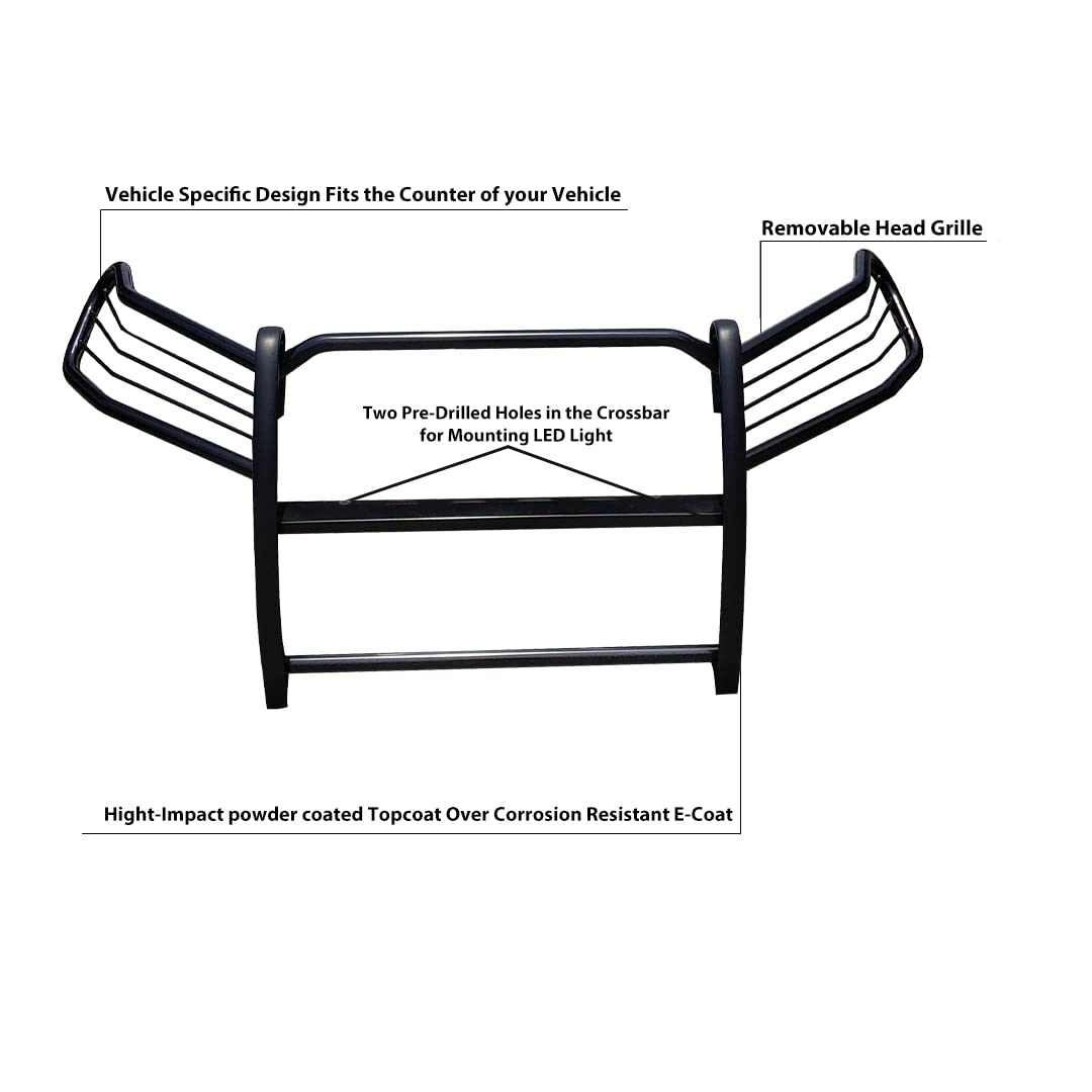 Bumper Guard Modular Black Black Horse Grille Compatible with 2019-2024 Toyota RAV4-17A093904MA