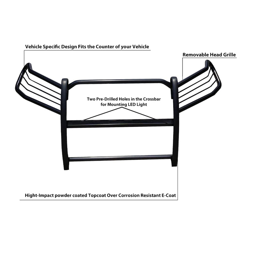 Bumper Guard Modular Black Black Horse Grille Compatible with 2019-2024 Toyota RAV4-17A093904MA