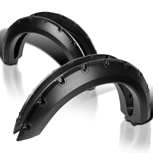 4PC Spec-D Tuning Front + Rear Smooth Paintable Pocket Rivet Style Fender Flares Compatible with 2004-2008 Ford F150 Styleside
