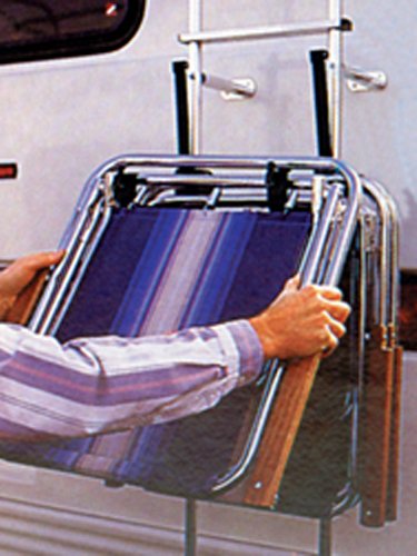 Clamp-N-Carry Camco Lockable Chair and Bike Rack | Designed to Hold a Bike or 4 or More Chairs on RV Ladder | (51430)