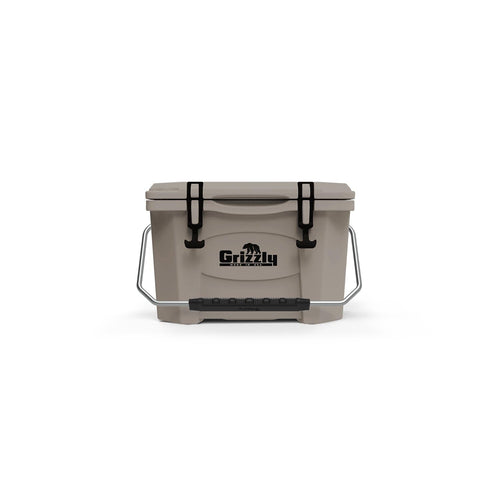 20 Cooler Grizzly, 20 qt Ice Chest Durable Rotomolded Insulated, Made in USA, Warranty for Life, for Beach Boat Camping Fishing Hunting, G20, Whitetail