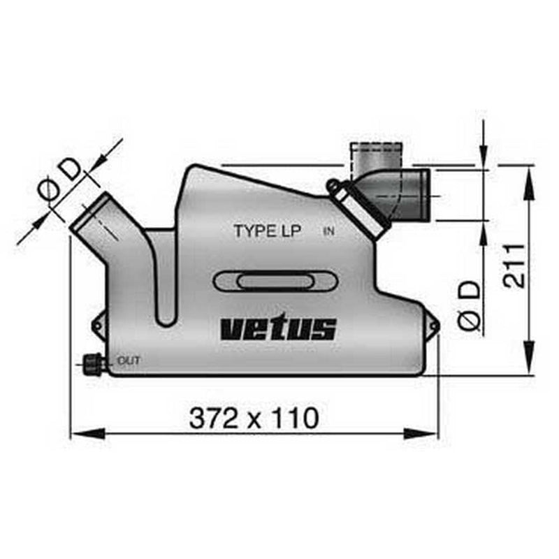 Waterlock VETUS Exhaust L50R