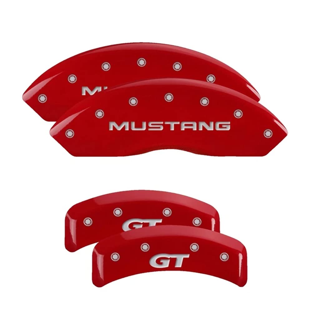 Brake Caliper Covers MGP - 1999-2004 Ford Mustang (Mach1 and Bullit, Excludes Cobra) - Front and Rear Set - Red
