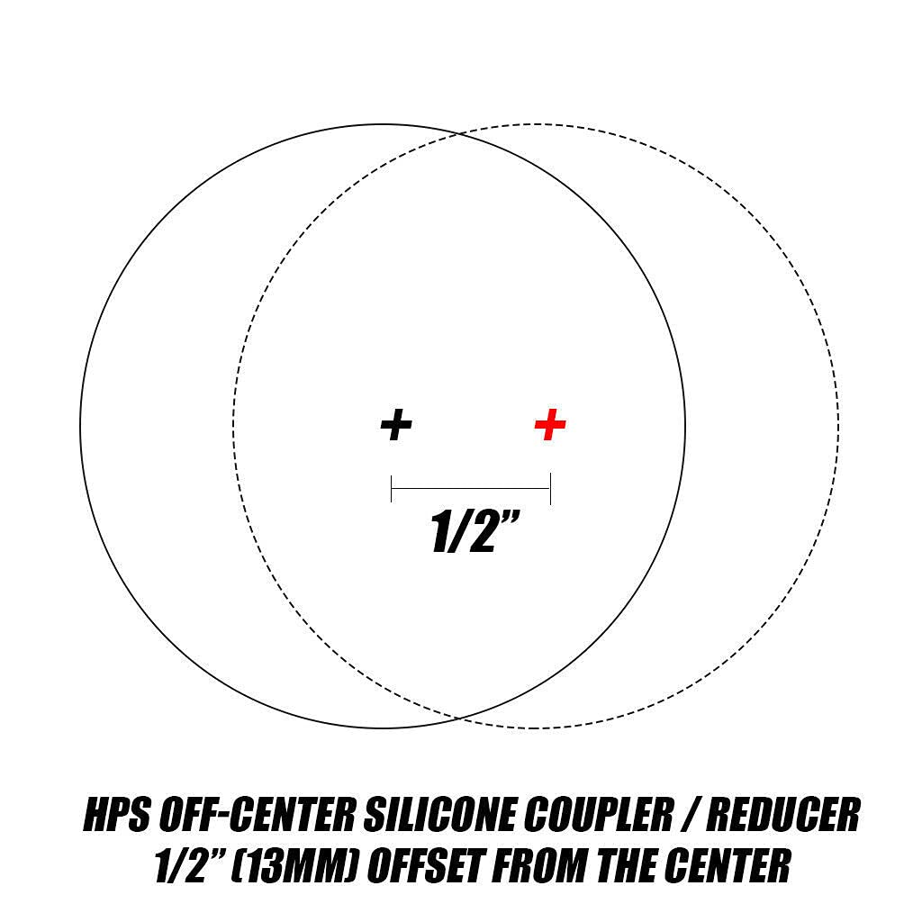 HPS High Temp HTSOR-200-225-BLK 4-ply Reinforced Silicone Offset Reducer Coupler Hose, 60 PSI Maximum Pressure, 3" Length, 2" > 2-1/4" ID, Black