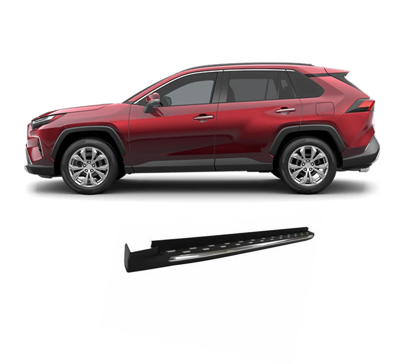 OEM Replica Black Horse Running Boards Aluminum Compatible with 2019-2024 Toyota Rav4|2021-2024 Toyota Venza-RTORA-19