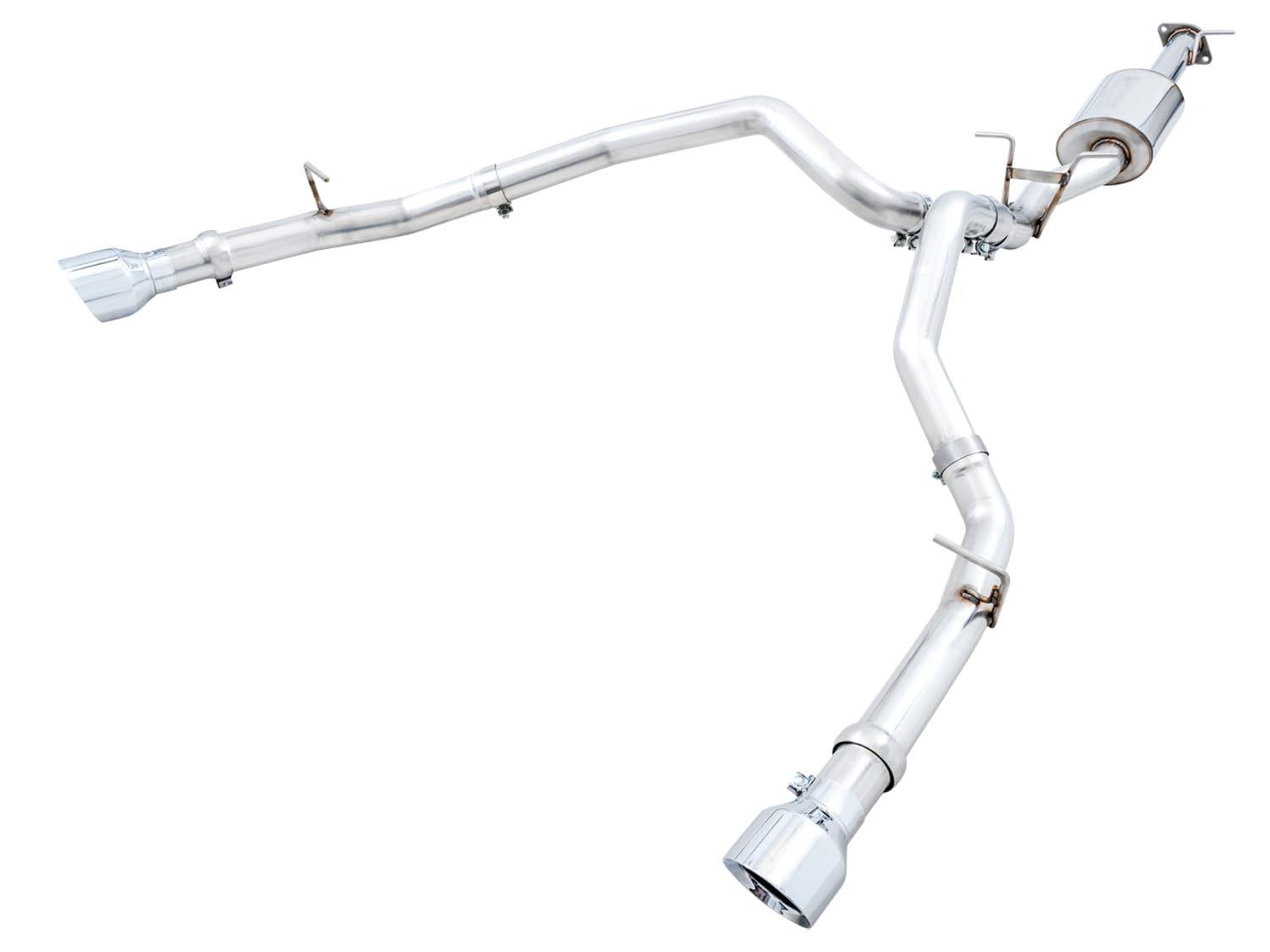 19-21 RAM 1500 5.7L AWE Tuning (w/Cutouts) 0FG Dual Rear Exit Cat-Back Exhaust - Chrome Silver Tips - 3015-32005