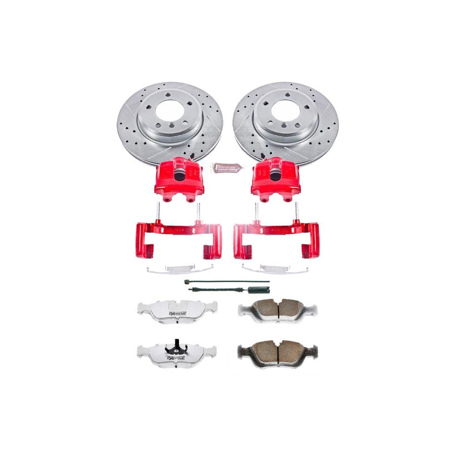 Power Stop Z26 KC867-26 Front Street Warrior Brake Kit BMW and 1 Front Sensor Wire For BMW Z3 2001-2002 [Model Specific]