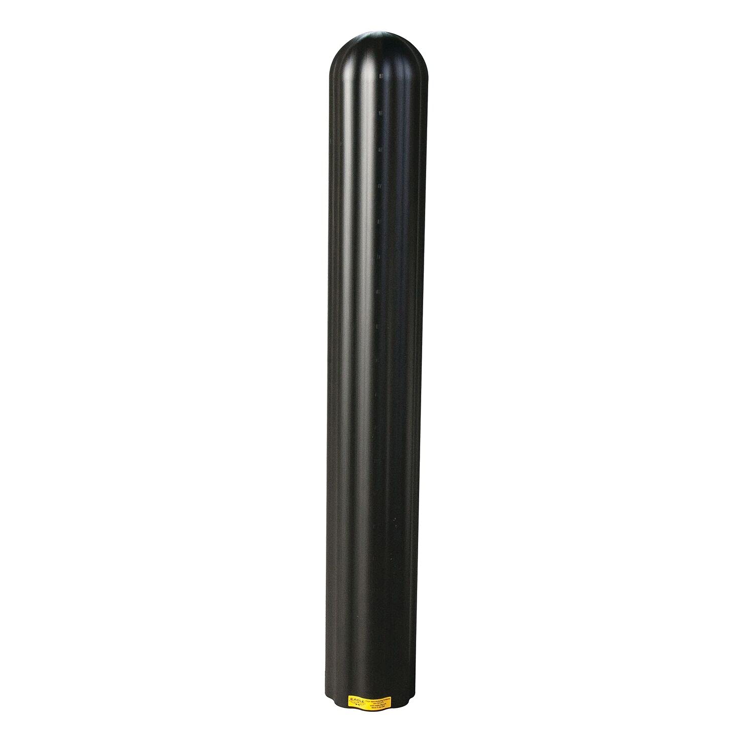 Bollard Covers Eagle for 8 Inch Poles - 56" Tall, Durable Fluted HDPE Plastic - Trimmable Black Bollard Post Sleeve for Parking Lots, Warehouses, and Loading Docks, 1738BLK