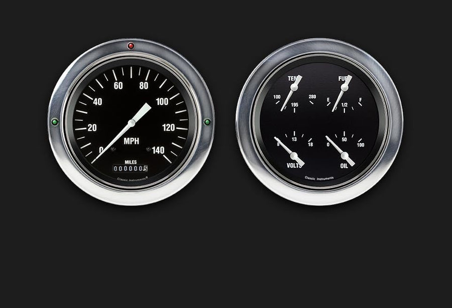 Classic Instruments Hot Rod CT54HR52-LS Chevy TRK Direct Fit Gauge Package LS Swap 4 5/8" Speedometer and Quad Gauge Fits 1954-1955 Chevy Truck