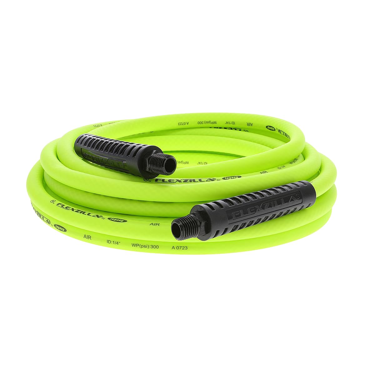Air Hose Flexzilla, 1/4 in. x 25 ft., 1/4 in. MNPT Fittings, Heavy Duty, Lightweight, Hybrid, ZillaGreen - HFZ1425YW2
