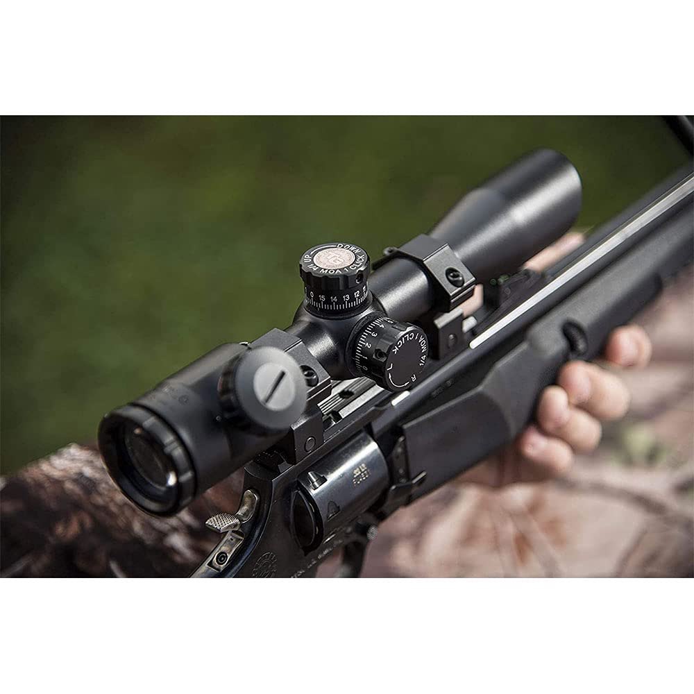 4x32mm TRUGLO Compact Crossbow Scope with Scope Rings Included| Illuminated BDC / Rangefinder, Black