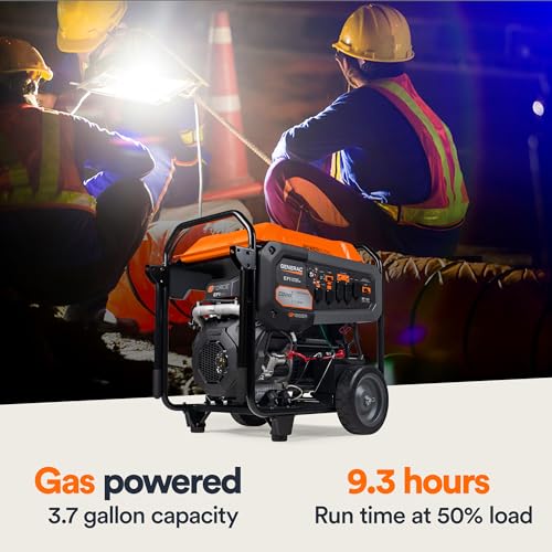 Portable Gas Generator Generac 22,500 Starting Watt - Electric Start - Home Backup or RV Ready - Heavy Duty Frame - Quiet, Long Runtime, Emergency Power - 49-State Compliant