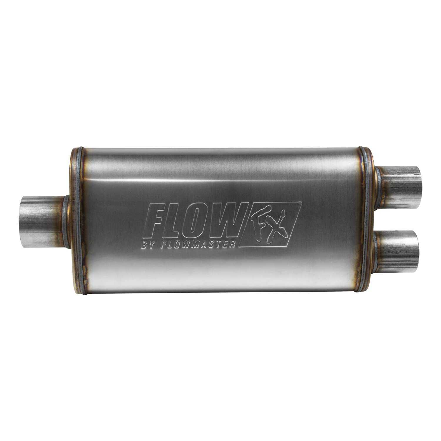 Flowmaster FlowFX Muffler 3" Center Inlet/2.5" Dual Outlet - Moderate Sound 409 Stainless Steel 72288