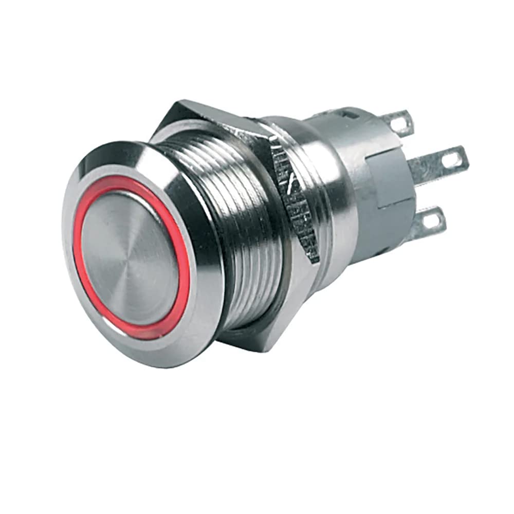 Push-Button BEP Switch 12V Latching On/Off - Red LED