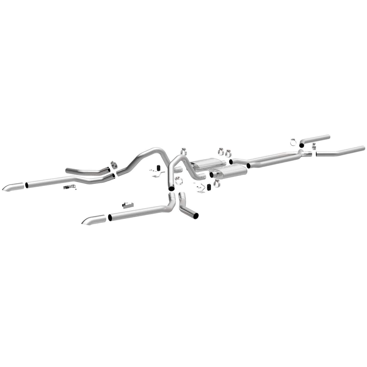 MagnaFlow Performance Crossmember-Back Exhaust System 15165 - Street Series, Stainless Steel 2.5in Main Piping, Multiple Exit Options, Polished Finish 2.5in Exhaust Tip - Impala Exhaust Kit