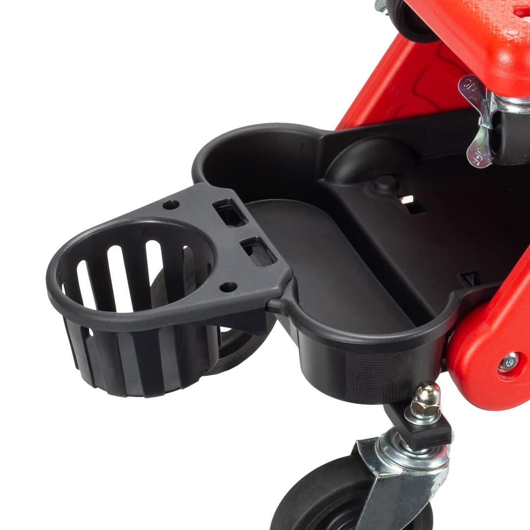 Maxshine Creeper Seat Detailing with Built-in Storage | 2-in-1 Modular Rolling Garage Stool with Tool Tray | Mechanic Shop Seat for Car Detailing, Polishing, Repairs & Auto Care