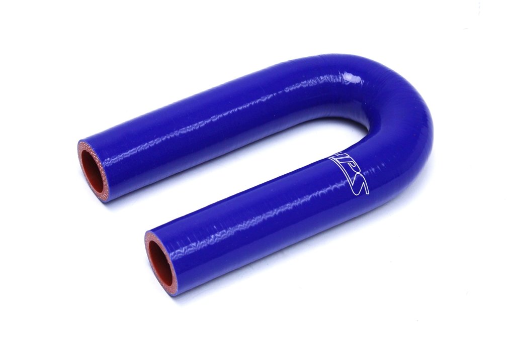 HPS Performance Silicone High Temperature HTSEC180-125-BLUE 4-Ply Reinforced 180 Degree U Bend Elbow Coupler Hose, 60 psi Maximum Pressure, 1-1/4" ID, Blue