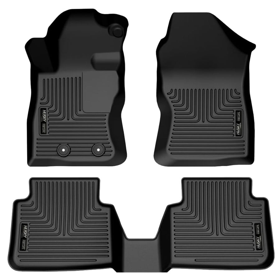 Husky Liners Floor Mats Weatherbeater | Fits 2024-2026 Subaru Crosstrek & Impreza | Front & 2nd Row, 3-pc Black - 95451