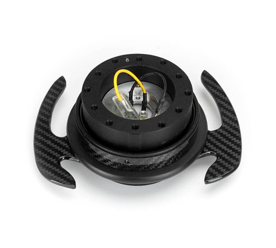 NRG Innovations Gen 4.0 SRK-700CF-1 Carbon Fiber Steering Wheel Quick Release Adapter with Bolts & Allen Key,6 X 70mm / 6 x 74mm Bolt Pattern
