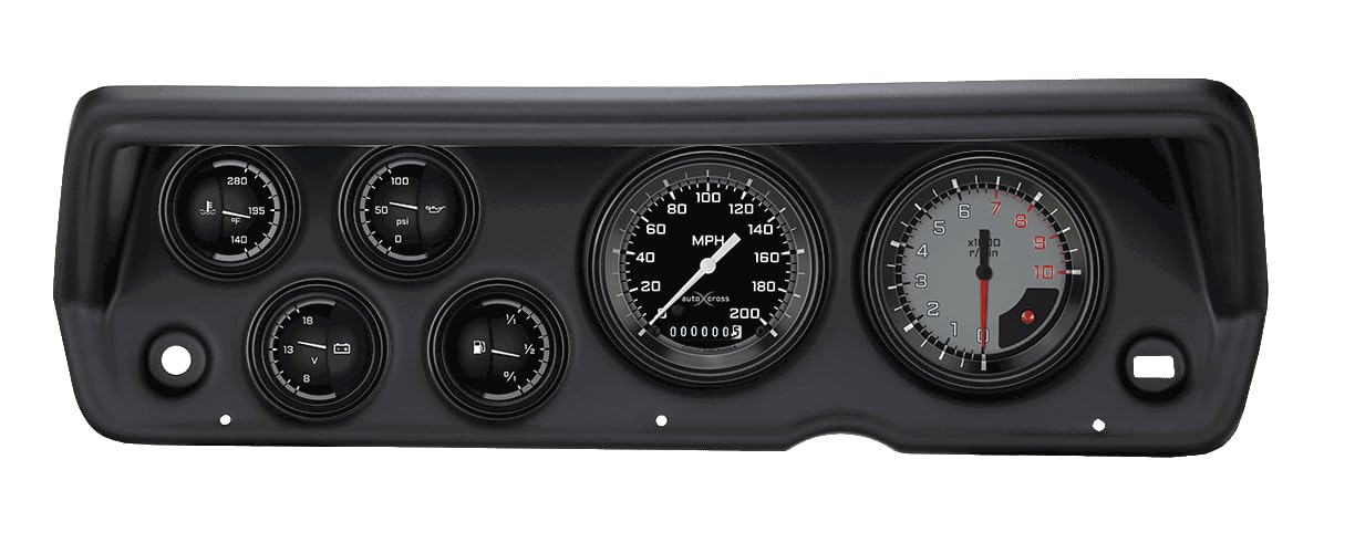 Classic Instruments Autocross Gray CDDU70AXG01BL Direct Fit 6 Gauge Set Compatible with 1970-1976 Duster