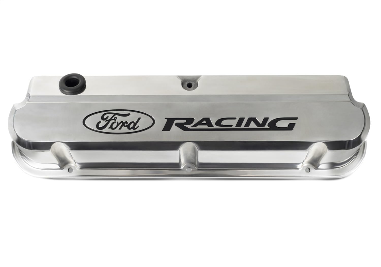 Tall Ford Valve Cover, Baffled, Oil Fill Cap, Ford Racing Logo, Aluminum, Polished