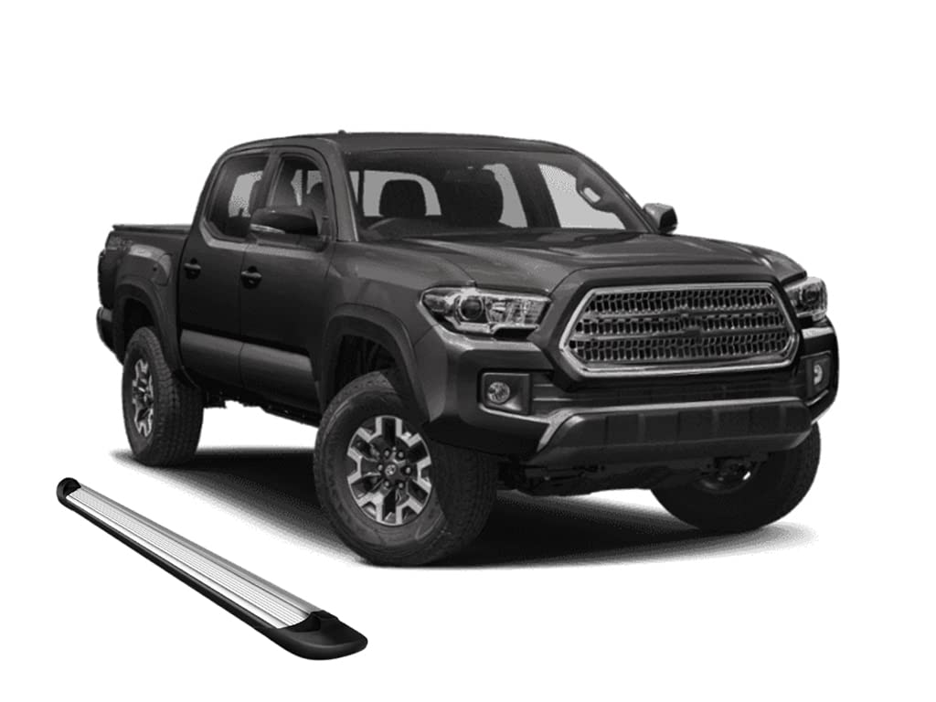 Transporter Running Boards Silver Black Horse Compatible with 2005-2023 Toyota Tacoma-TR-T585S
