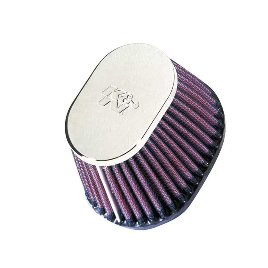 High-Flow K&N Original Lifetime Universal Clamp-On Air Filter: High Performance, Premium: Flange Diameter: 2.125 In, Filter Height: 2.75 In, Flange Length: 0.625 In, Shape: Oval Straight, RC-0981