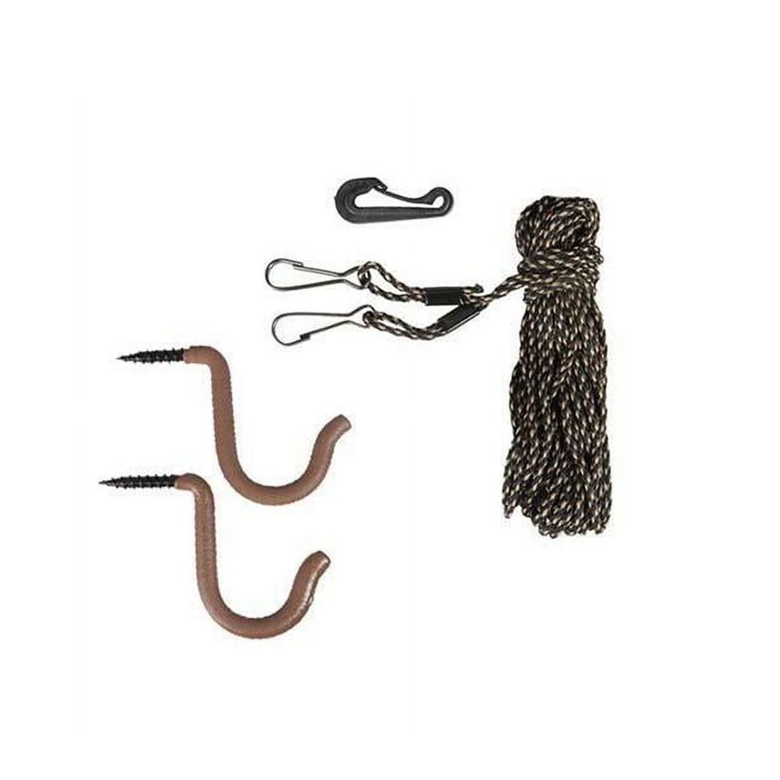 HME Hoist Rope with Hooks (25 FT) - Adjustable Reliable Sturdy Easy-to-Install Combo Pack for Lifting Hunting Gear