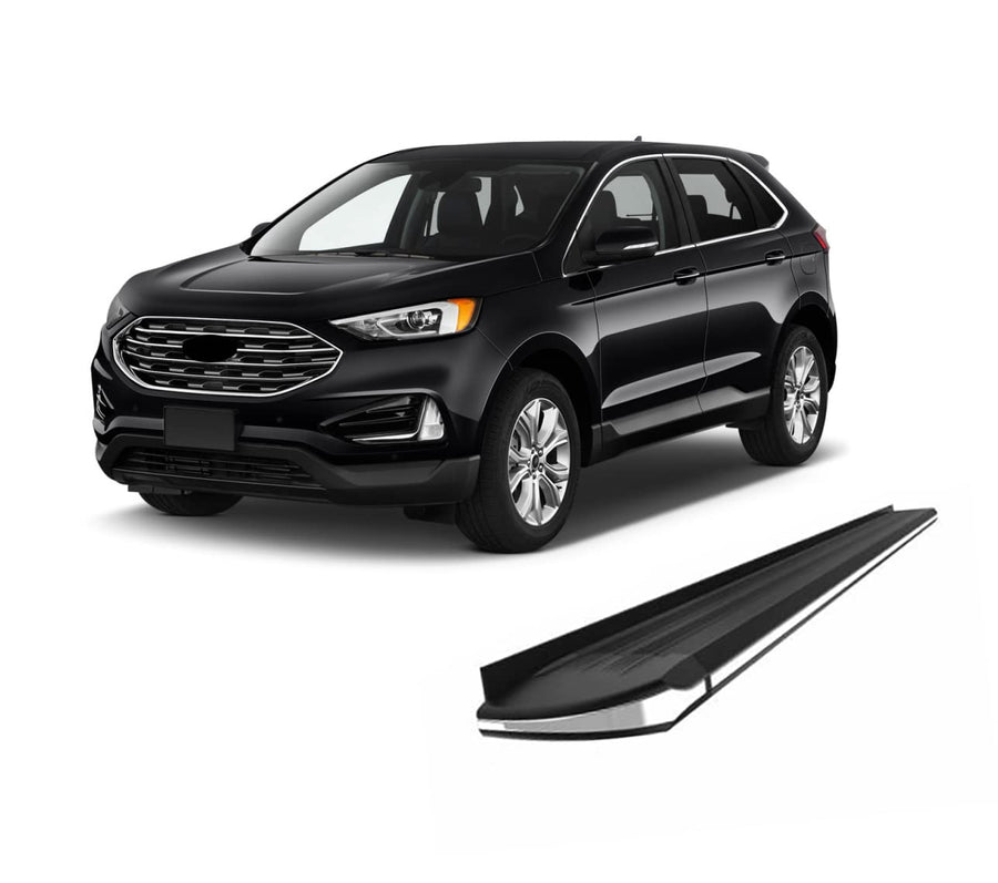 Black Aluminum Black Horse Exceed Running Boards Compatible with 2015-2022 Ford Edge All