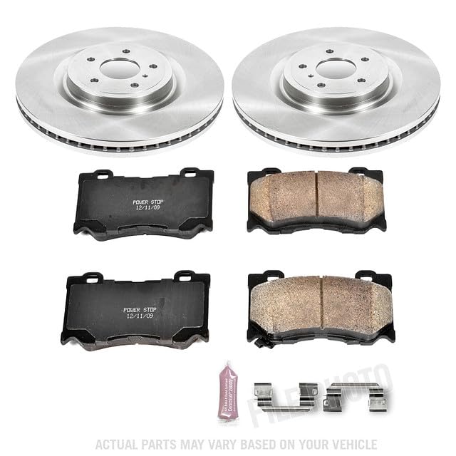 POWERSTOP Autospecialty KOE2915 Front Replacement Brake Kit-OE Brake Rotors & Ceramic Brake Pads For FX50, G37, M, M37, M56, Q50, Q60, Q60, Q70, Q70L, Q, 3, 370Z, Niss [Model Specific]